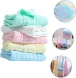 Beatifufu 5pcs Baby Towel Infant Washcloth Baby Saliva Towel Infant Face Towels Babywipes Baby Bath Towels Kids Bath Towels Baby Facial Towels Newborn Facial Towels Cotton Baby Facial Towels - Image 4
